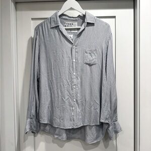 EILEEN Relaxed Button-Up Shirt Frank & Eileen Women’s Medium Blue/White Stripe